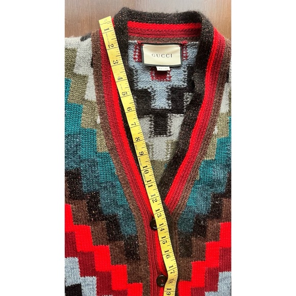 Gucci Geometric Pattern Cardigan In Multicolour - Picture 8 of 11